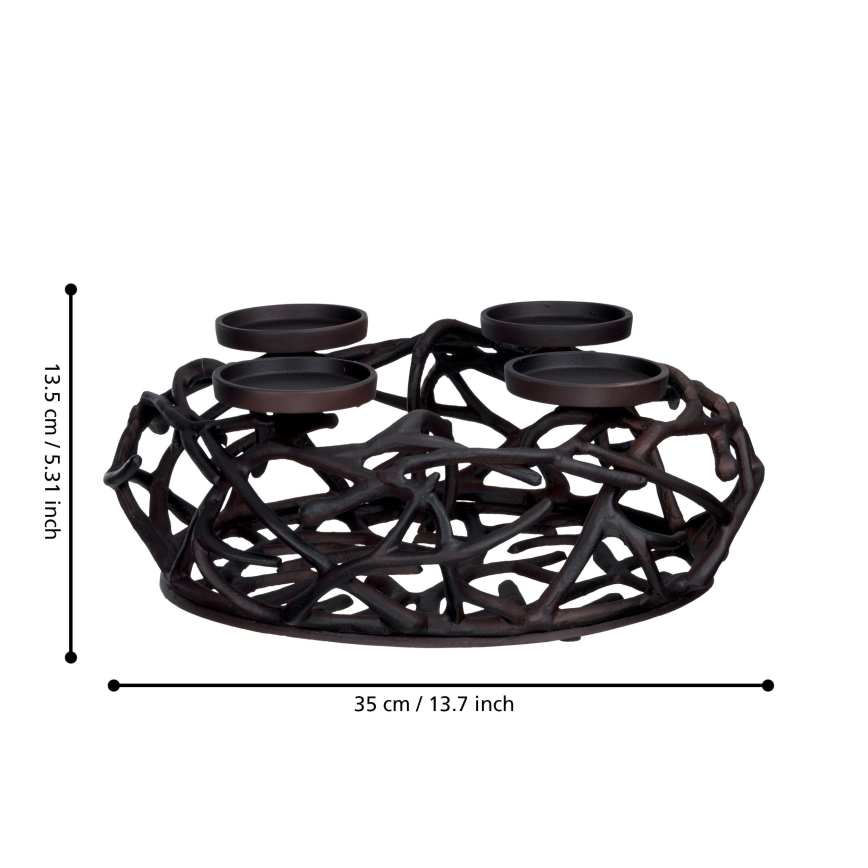 Eglo 422731 - Κηροπήγιο OROQUIETA 13,5x35 cm καφέ