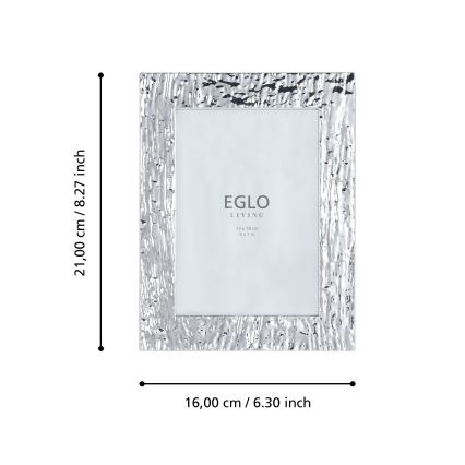 Eglo 423222 - Κορνίζα φωτογραφίας BUGRINO 13x18 εκ. ασημένια