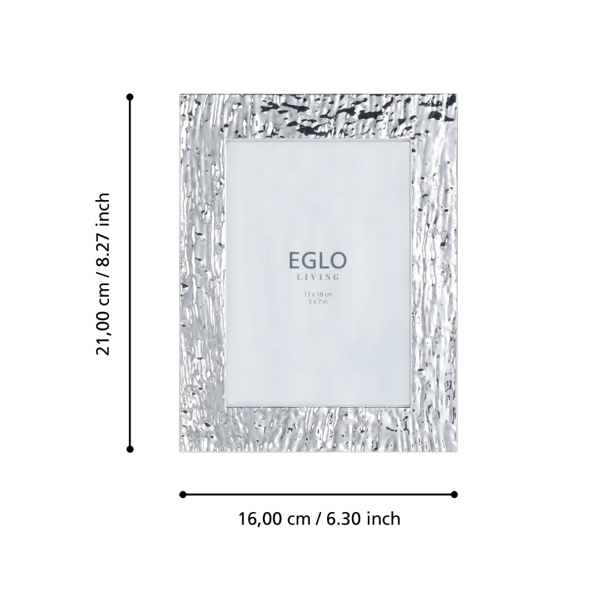 Eglo 423222 - Κορνίζα φωτογραφίας BUGRINO 13x18 εκ. ασημένια