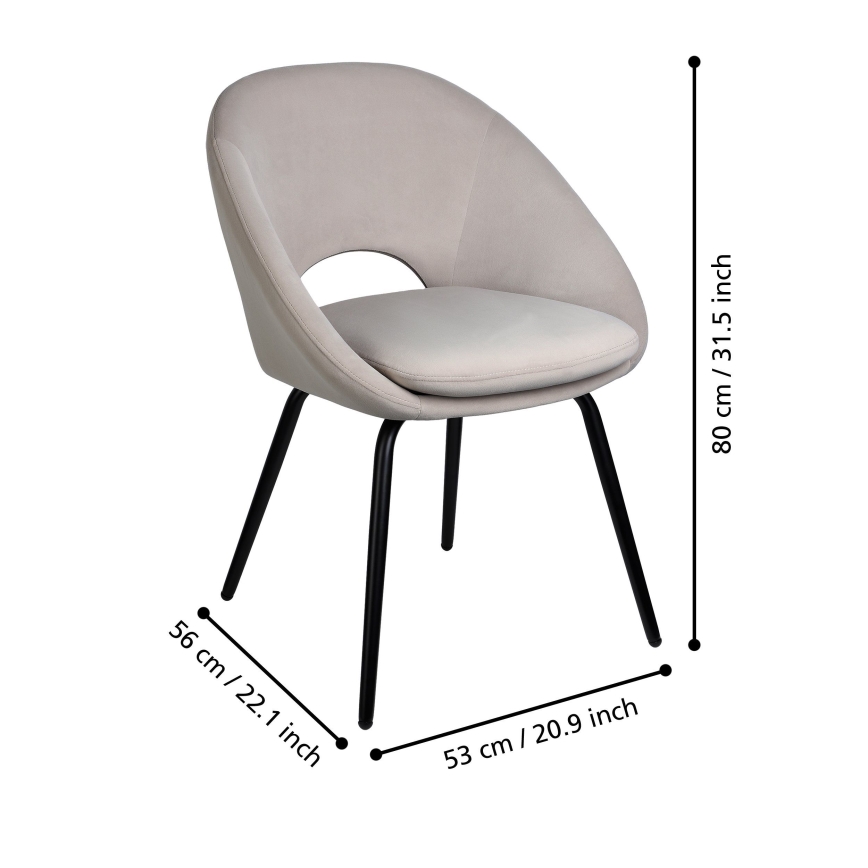 Eglo - Καρέκλα τραπεζαρίας 80x56 cm γκρι