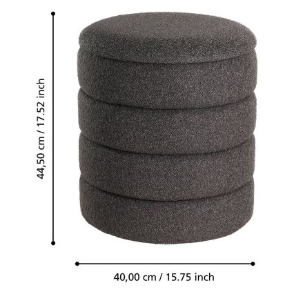 Eglo - ΣΕΤ 2x Σκαμπό διάμετρος 33,5/40 cm μαύρο