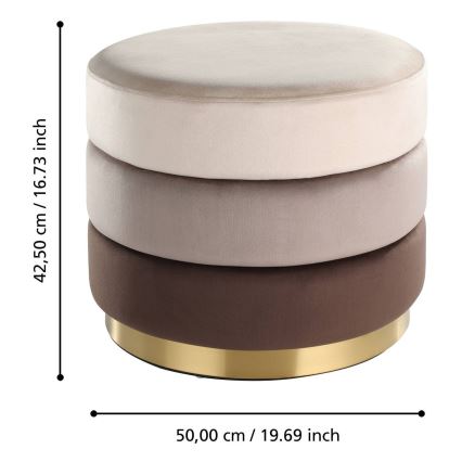 Eglo - Σκαμπό 42,5x50 εκ. καφέ/χρυσό