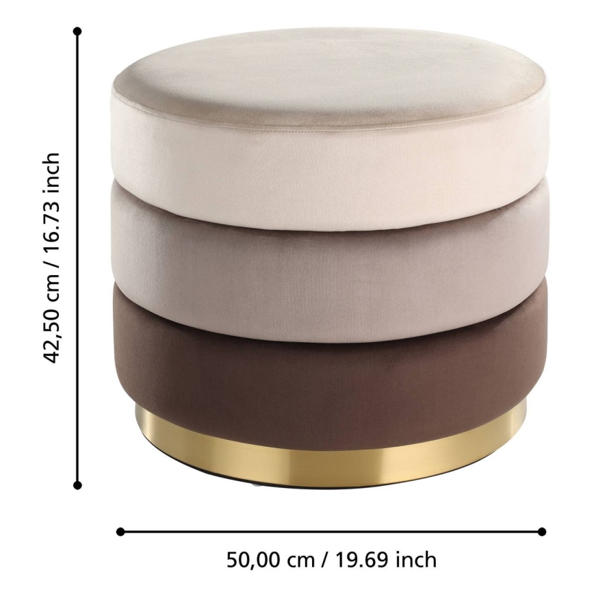 Eglo - Σκαμπό 42,5x50 εκ. καφέ/χρυσό