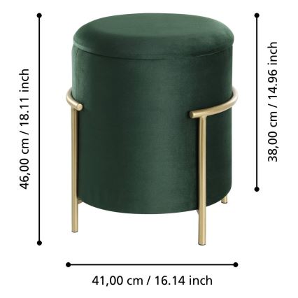 Eglo - Σκαμπό 46x41 cm πράσινο/χρυσό