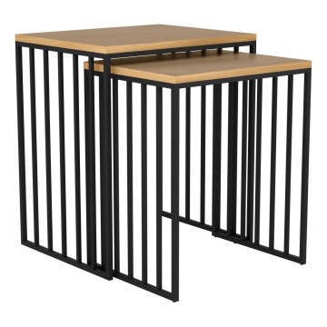 Eglo 424143 - Σετ 2 βοηθητικά τραπεζάκια TOZAWA καφέ/μαύρο