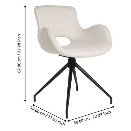 Eglo - Καρέκλα τραπεζαρίας 82x58 cm κρεμ/μαύρο