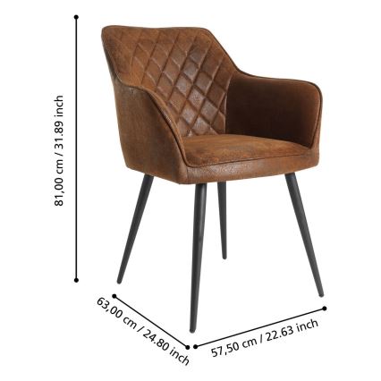 Eglo - Καρέκλα τραπεζαρίας 81,5x63 cm καφέ