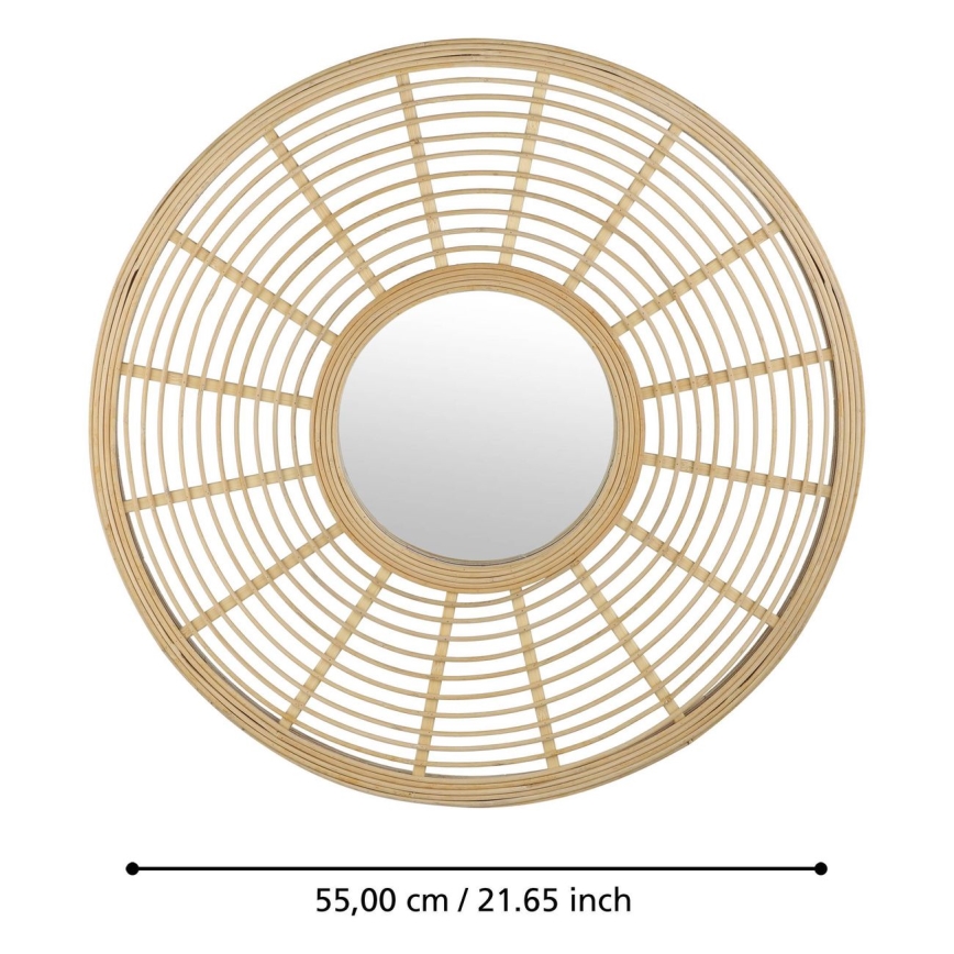 Eglo - Επιτοίχιος καθρέφτης διάμετρος 55 εκ. από μπαμπού