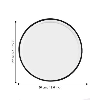 Eglo 425042 - Καθρέφτης τοίχου BANI Ø 31 cm, μαύρος