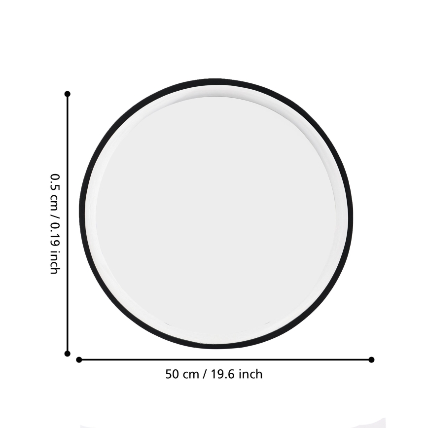 Eglo 425042 - Καθρέφτης τοίχου BANI Ø 31 cm, μαύρος