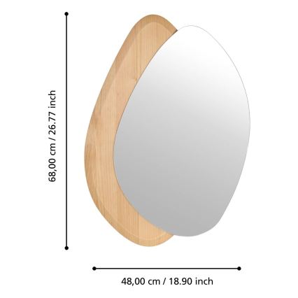Eglo 425049 - Καθρέφτης τοίχου LIOMA 68x48 cm έλατο/μπεζ