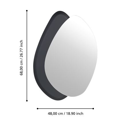 Eglo 425051 - Επιτοίχιος καθρέφτης LIOMA 68x48 cm έλατο/μαύρο