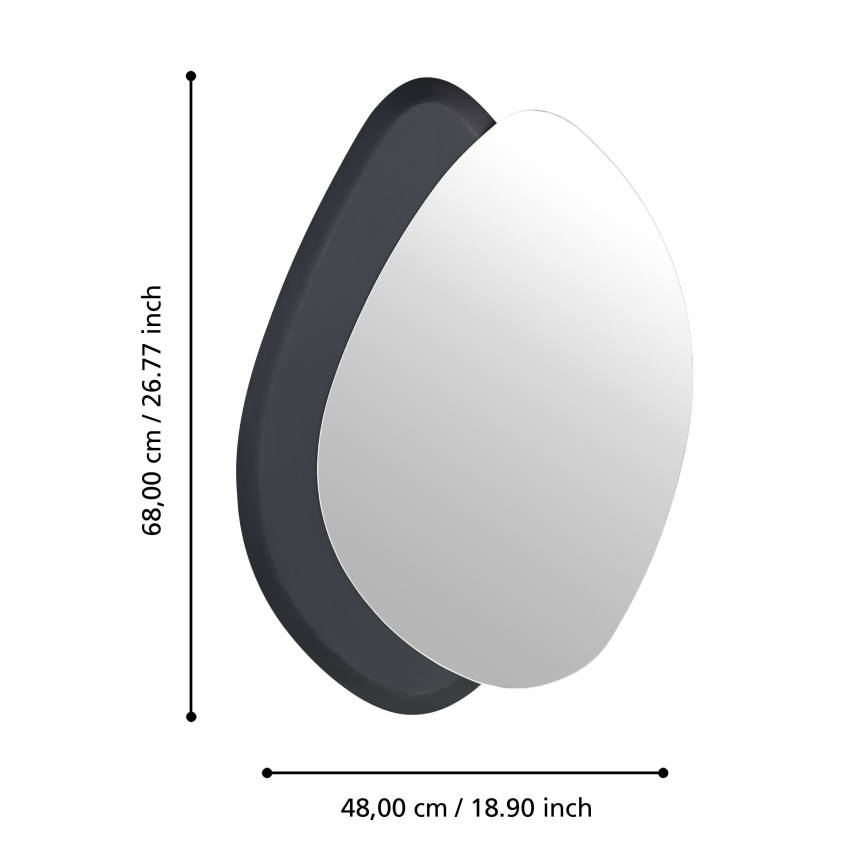 Eglo 425051 - Επιτοίχιος καθρέφτης LIOMA 68x48 cm έλατο/μαύρο