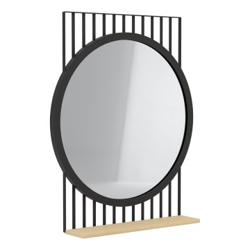 Eglo 425065 - Καθρέφτης HUNWICK 45,4x57 cm μαύρο/φλαμουριά