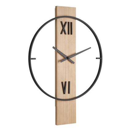 Eglo - Ρολόι τοίχου 1xAA 56x40 cm ξύλο/μεταλλικό