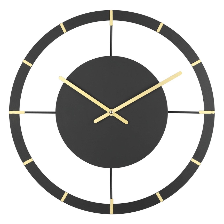 Eglo - Ρολόι τοίχου 1xAA διάμετρος 40 cm μαύρο/χρυσό