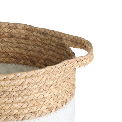Eglo 426584 - ΣΕΤ 2x Διακοσμητικό καλάθι NANAE 30x31 cm λευκό/μπεζ