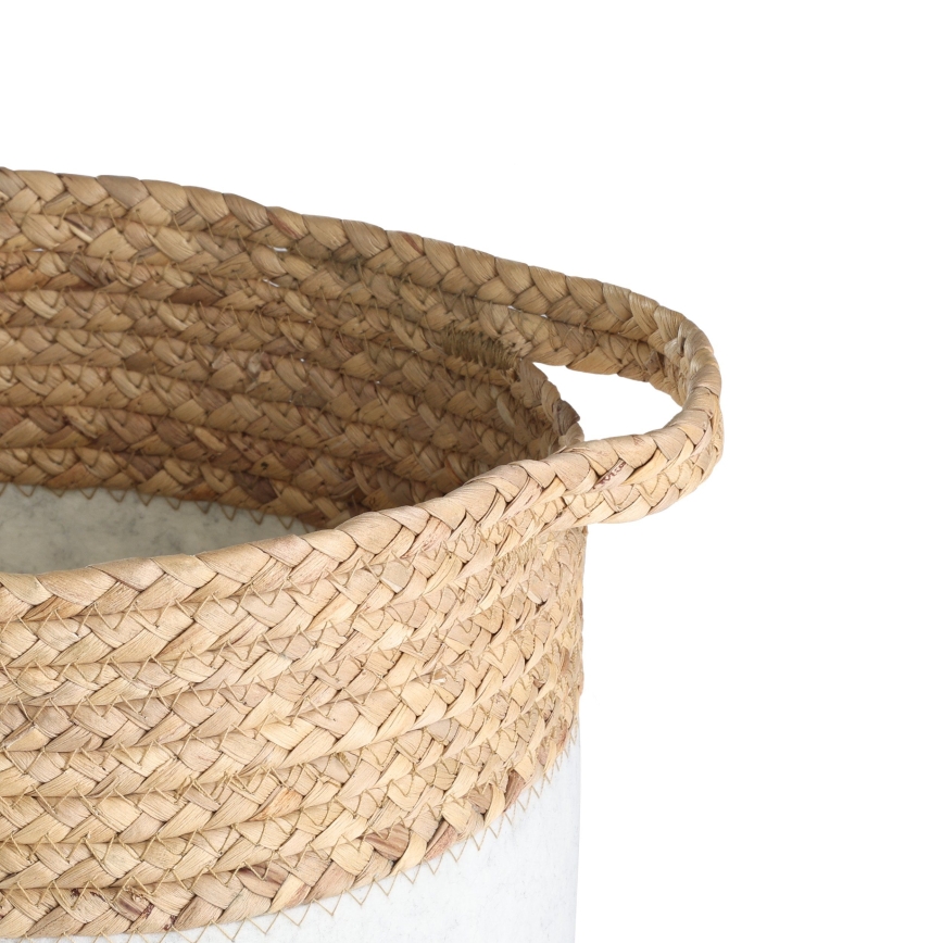 Eglo 426584 - ΣΕΤ 2x Διακοσμητικό καλάθι NANAE 30x31 cm λευκό/μπεζ