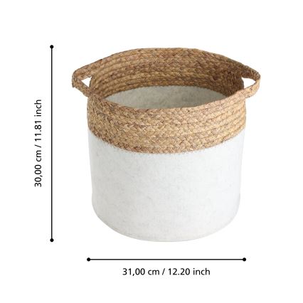Eglo 426584 - ΣΕΤ 2x Διακοσμητικό καλάθι NANAE 30x31 cm λευκό/μπεζ