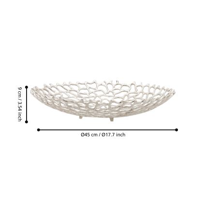 Eglo 427488 - Διακοσμητικό μπολ KIMITSU Ø 45 εκ. ασημί