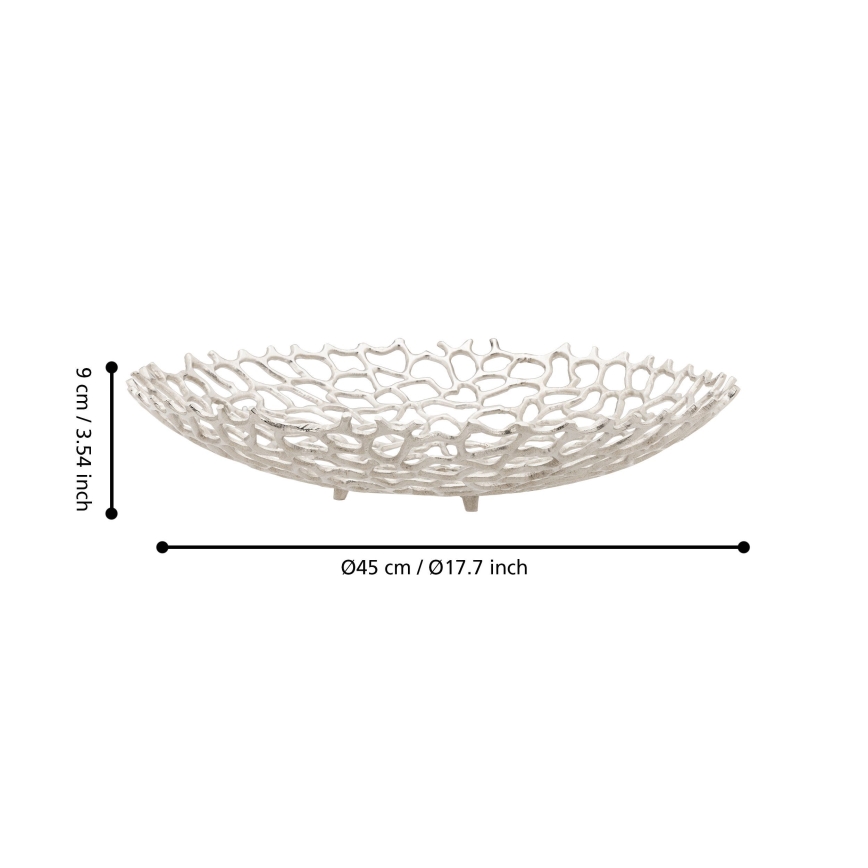 Eglo 427488 - Διακοσμητικό μπολ KIMITSU Ø 45 εκ. ασημί