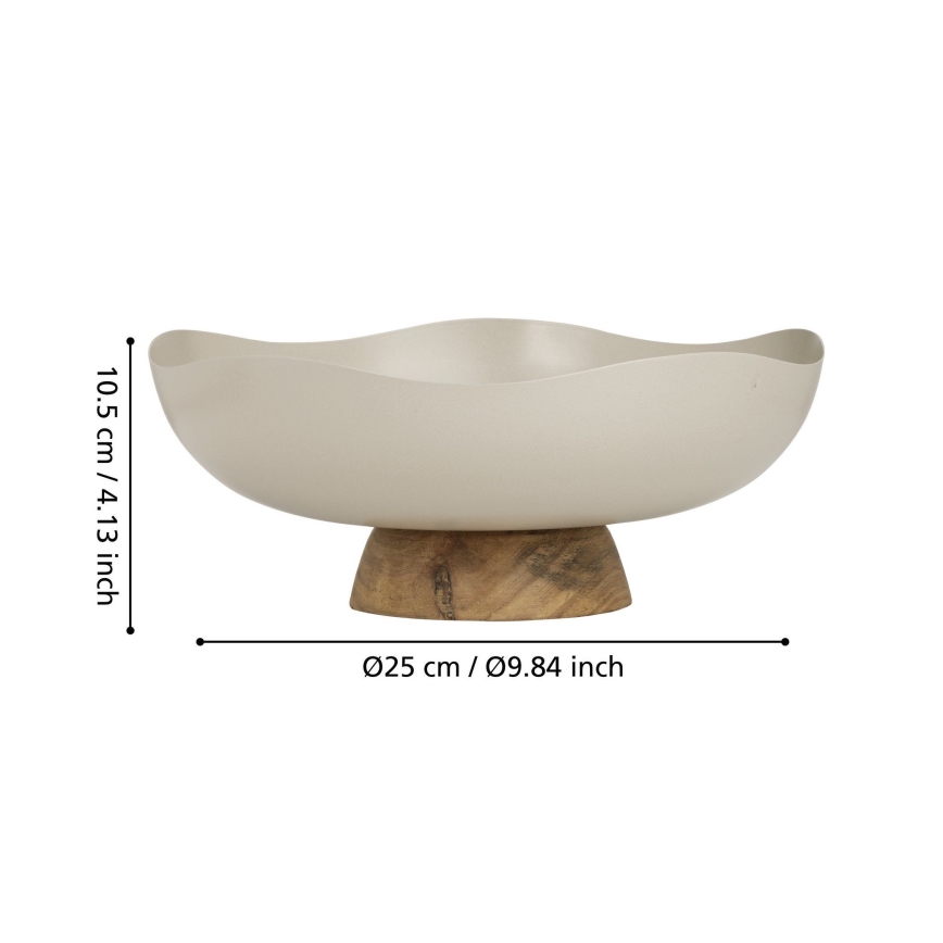 Eglo - Διακοσμητικός δίσκος διάμετρος 25 cm μπεζ