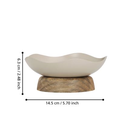 Eglo - Διακοσμητικός δίσκος διάμετρος 14,5 cm μπεζ
