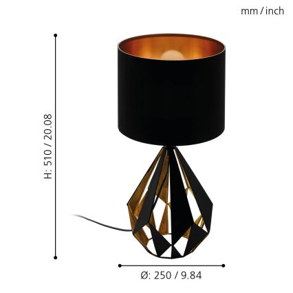 Eglo - Επιτραπέζια λάμπα 1xE27/60W/230V