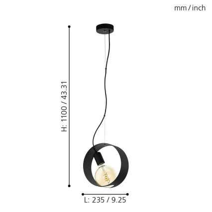 Eglo 43128 - LED κρεμαστό φωτιστικό με καλώδιο MAIDENHEAD 1xE27/4W/230V
