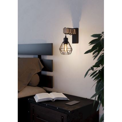 Eglo - Φως τοίχου TOWNSHEND 1xE27/60W/230V