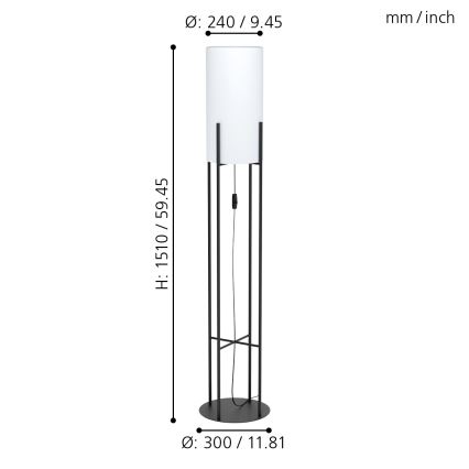 Eglo - Επιδαπέδια λάμπα 1xE27/60W/230V