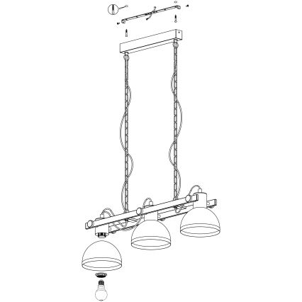 Eglo - Πολύφωτο σε αλυσίδα 3xE27/28W/230V