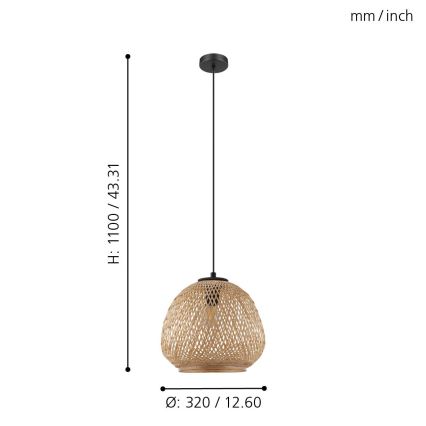 Eglo - Πολύφωτο σε σχοινί 1xE27/40W/230V