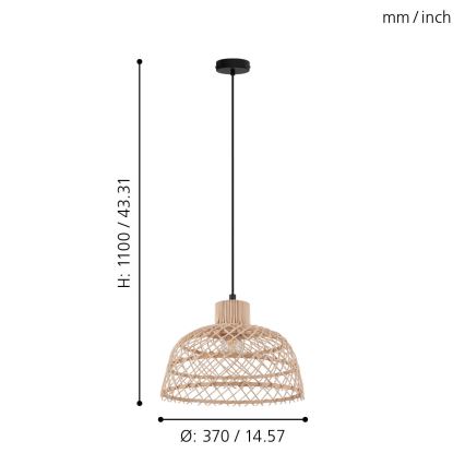 Eglo - Πολύφωτο σε σχοινί 1xE27/40W/230V
