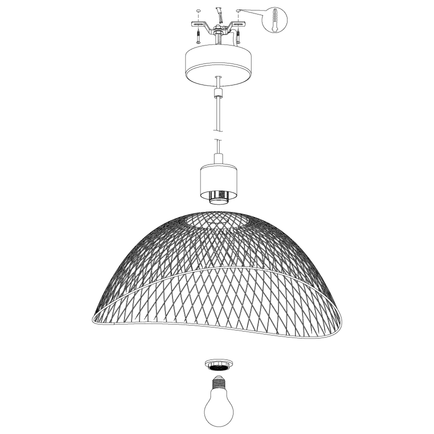 Eglo - Πολύφωτο σε σχοινί 1xE27/60W/230V