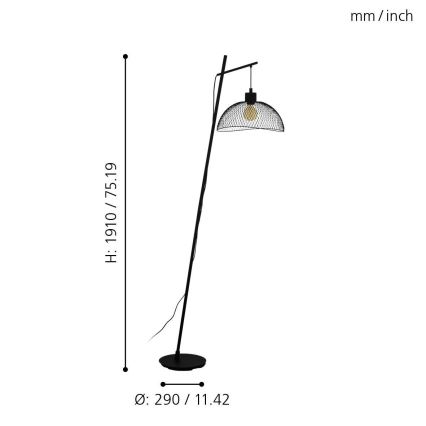 Eglo - Επιδαπέδια λάμπα 1xE27/60W/230V