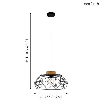 Eglo - Πολύφωτο σε σχοινί 1xE27/60W/230V
