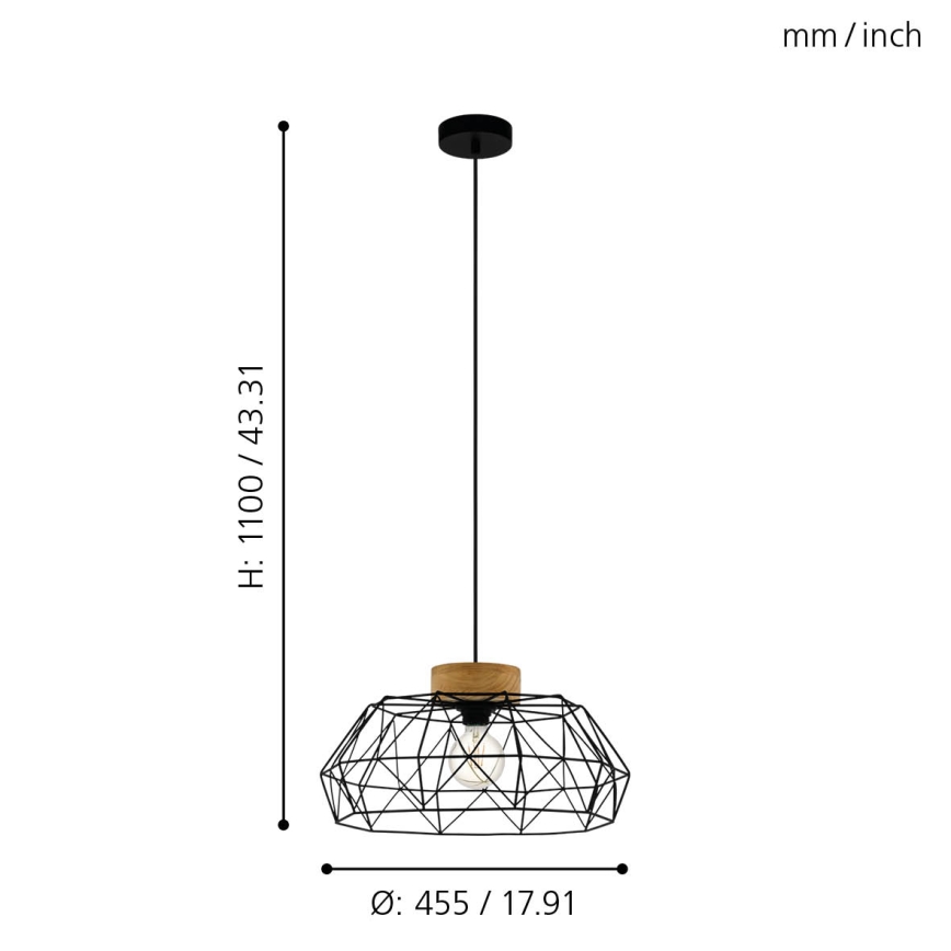 Eglo - Πολύφωτο σε σχοινί 1xE27/60W/230V