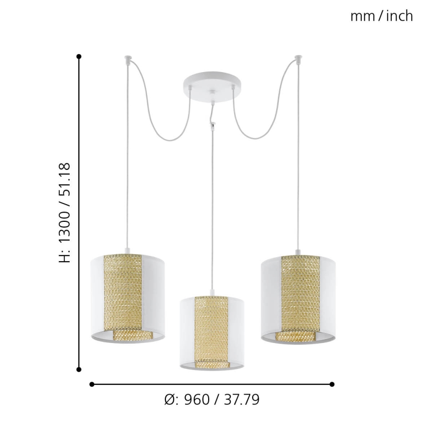 Eglo - Κρεμαστό φωτιστικό οροφής 3xE27/40W/230V spider