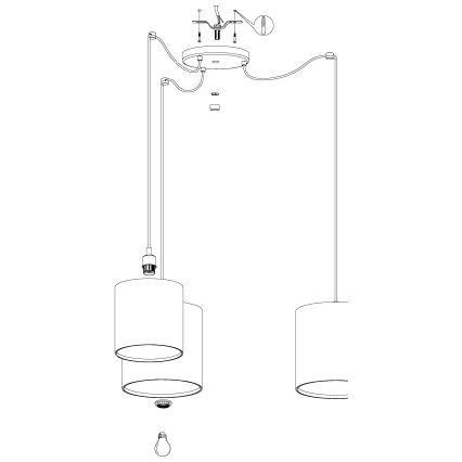 Eglo - Κρεμαστό φωτιστικό οροφής 3xE27/40W/230V spider