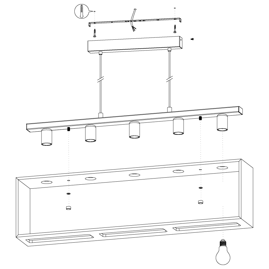 Eglo - Πολύφωτο σε σχοινί 5xE27/40W/230V