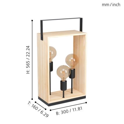 Eglo - Επιτραπέζια λάμπα 3xE27/40W/230V