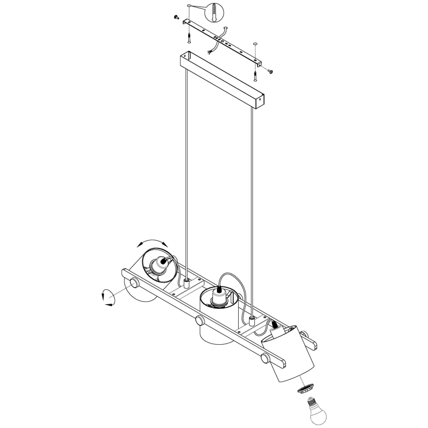 Eglo - Πολύφωτο σε σχοινί 3xE27/28W/230V