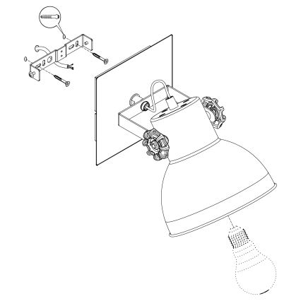 Eglo - Φωτιστικό τοίχου 1xE27/28W/230V