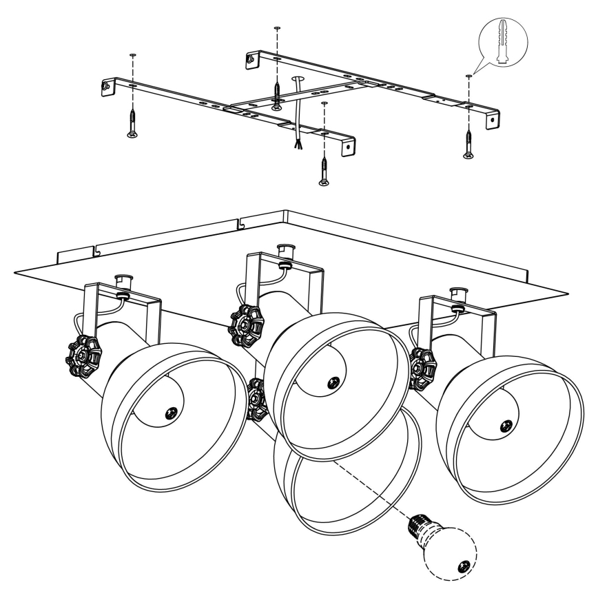 Eglo - Φωτιστικό σποτ 4xE27/40W/230V