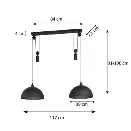 Eglo - Πολύφωτο σε σχοινί 2xE27/40W/230V