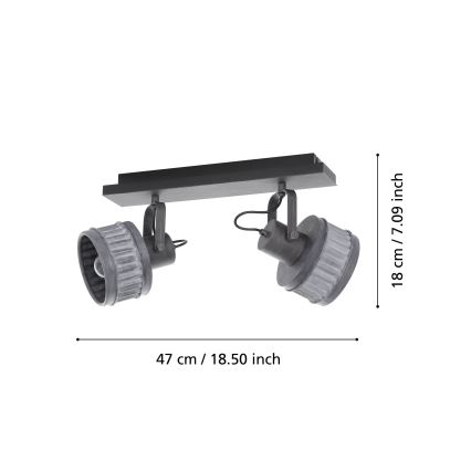 Eglo 43445 - Σποτ φωτιστικό TURROCK 2xE27/28W/230V