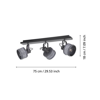 Eglo - Σποτ με 3 φώτα 3xE27/28W/230V