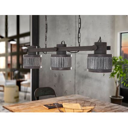 Eglo 43447 - Πολυέλαιος με αλυσίδα TURROCK 3xE27/28W/230V