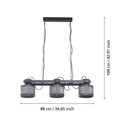 Eglo - Πολύφωτο κρεμαστό 3xE27/28W/230V